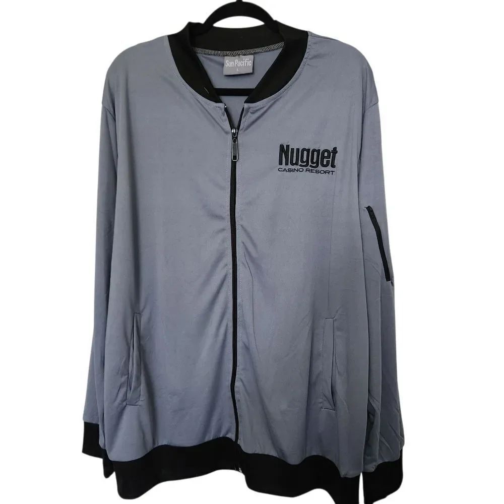 Sun Pacific Unisex Gray Nugget Casino Resort Embroiderd Lightweight Jacket Large